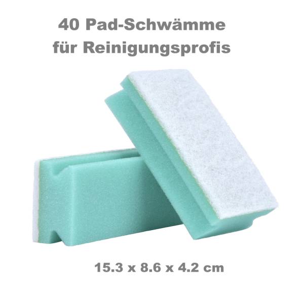 40x Schwamm-Pad breit (15,3 x 8,6 x 4,2cm) kratzfrei – Grün