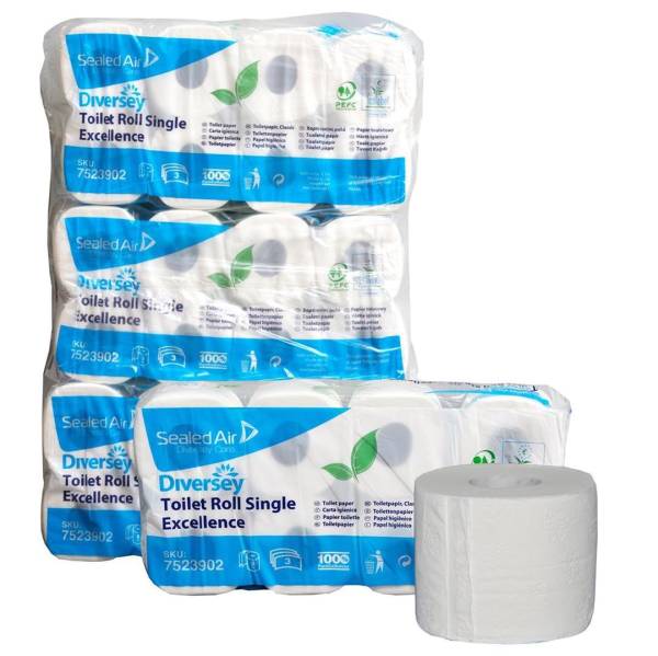 Diversey Toilettenpapier 3-lagig Zellstoff – 1 Sack à 72 Rollen