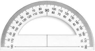 Wonday Halb-Winkelmesser 180 Grad, 120 mm, aus Kunstoff