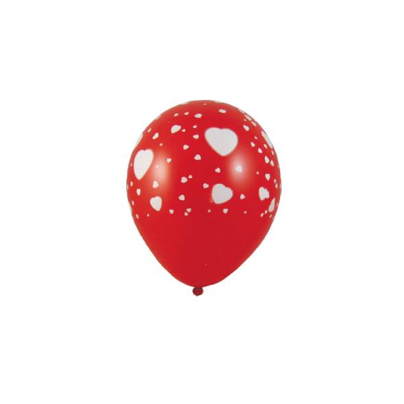 Luftballon Herzen weiß,rot 30cm L – 5 Stück