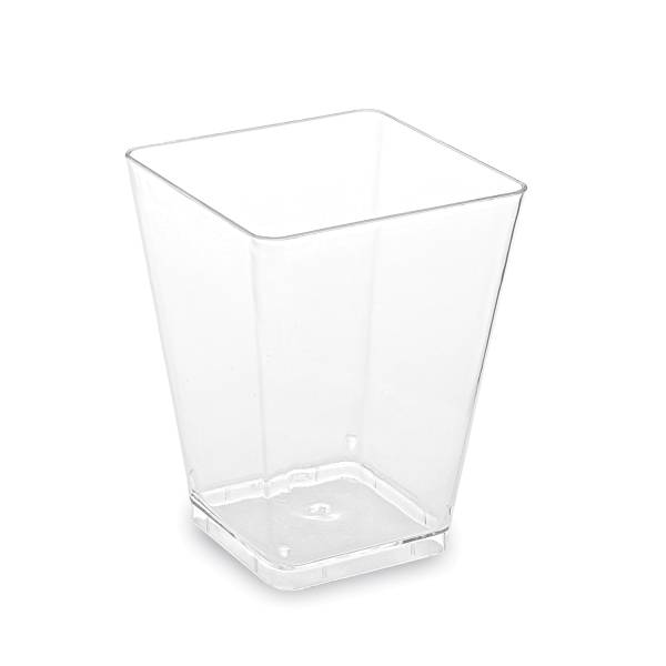 Fingerfood-Becher (PS) eckig glasklar 58 x 58 x 76 mm 160ml – 20 Stück