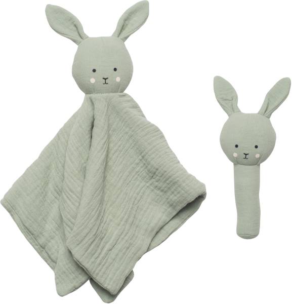 JABADABADO Geschenkset Rassel Hase S1026 grün 2-teilig