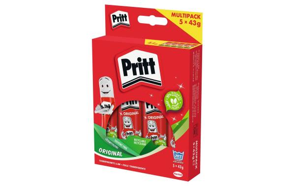 Pritt Klebestift 5 x 43 g im Multi-Pack, lösemittelfrei