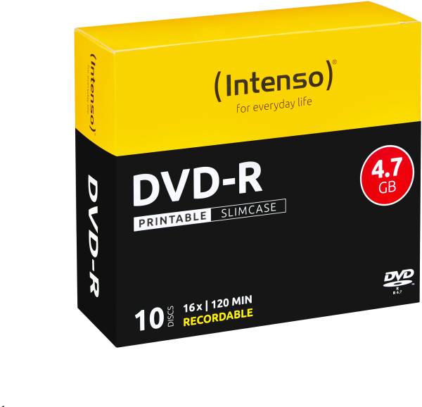 DVD-R Slim 4.7GB 16x Printable 10 Pcs INTENSO 4801652
