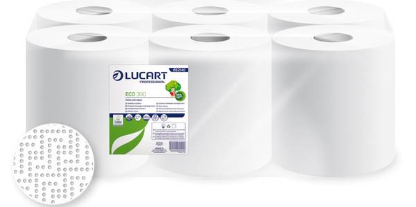 Lucart Handtuchrolle Eco 300 1-lagig – 6 Rollen pro Pack
