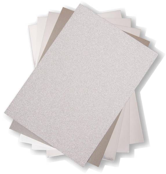 SIZZIX Karton A4 664533 silber 50 Blatt
