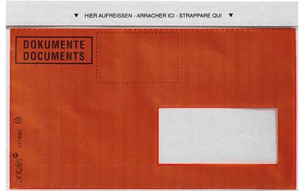 Antalis Dokumententasche C6/5 Druck, Fenster Rechts, 1000 Stück, Rot