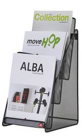 ALBA Tisch-Display "MESHPREZA5", A5 hoch, schwarz, 3 Fächer