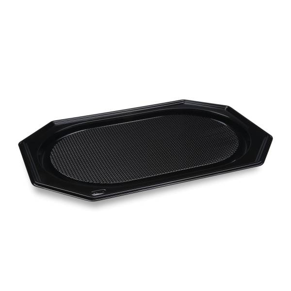 Catering-Platte (rPET) oval schwarz 54 x 36 cm – 10 Stück
