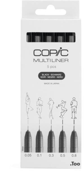 COPIC Multiliner 22075635 schwarz 5 Stück