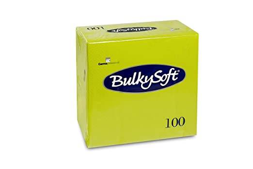 Servietten Bulkysoft, 3-lagig, 1/4 Falz, kiwi, 40x40cm - Karton à 10 Pack / Pack à 100 Servietten