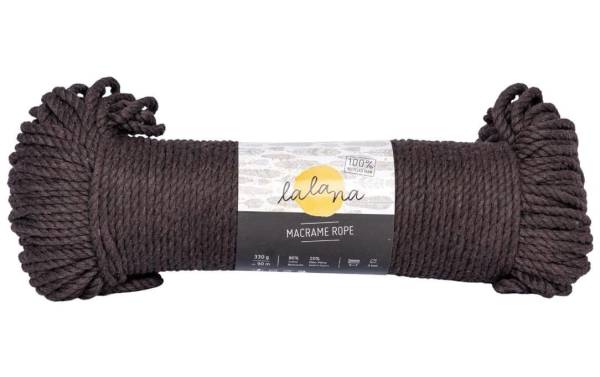 lalana Wolle Makramee Rope 3 mm, 330 g, Dunkelbraun