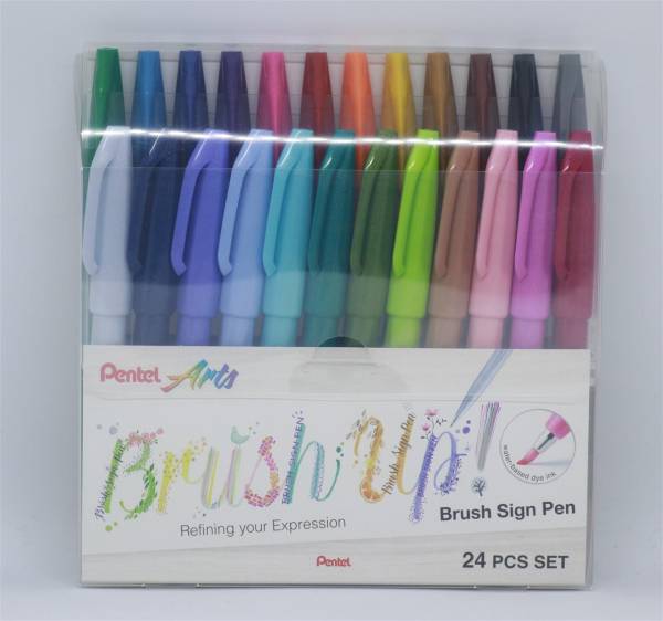 Brush Sign Pen 24 Farben, Etui PENTEL SES15C-2