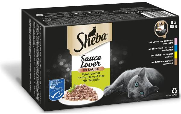 Sheba Nassfutter Selection in Sauce Feine Vielfalt, 8 x 85 g