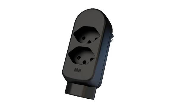 Max Hauri Mehrfachstecker maxADAPT 2 + 1 x T13, Schwarz