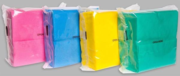 AlpineX® langlebige farbige Reinigungstücher im Flowpack