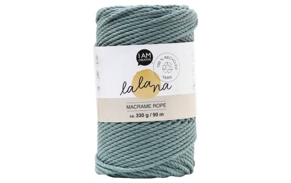 lalana Wolle Makramee Rope 3 mm, 330 g, Blaugrau