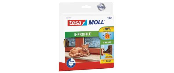 tesa MOLL CLASSIC E-Profil Gummidichtung, braun, 9 mm x 10 m