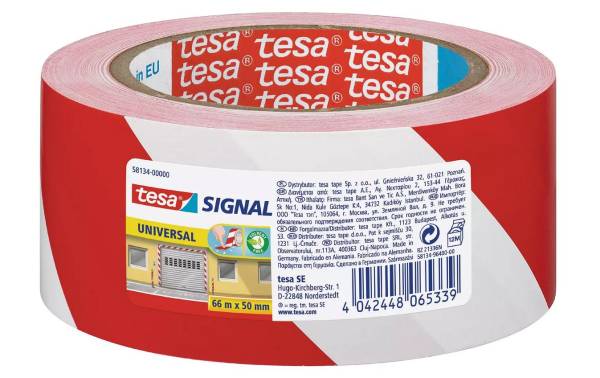 tesa Signal Markierungs- und Warnklebeband Universal, rot/
