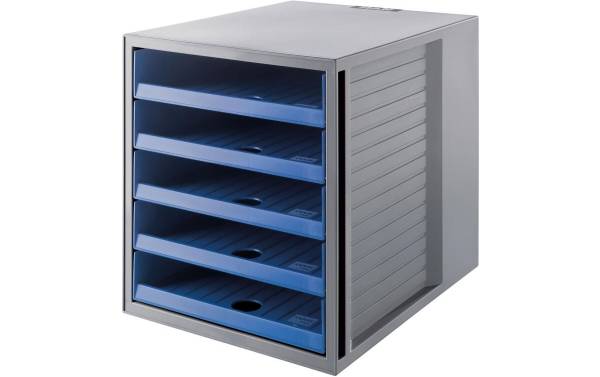 Schubladenbox KARMA A4/C4 blau, 5 Schubladen HAN 14018-16