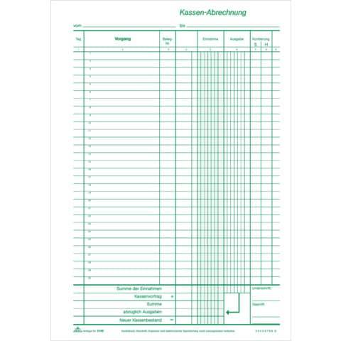 RNK Verlag Kassenbuch, DIN A4, ohne Umsatzsteuererfassung