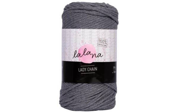 lalana Wolle Lady chain 200 g, Dunkelgrau