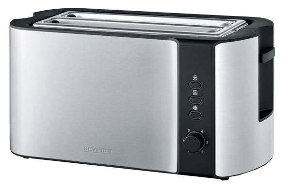 SEVERIN 4-Scheiben-Toaster AT 2590, Edelstahl / schwarz