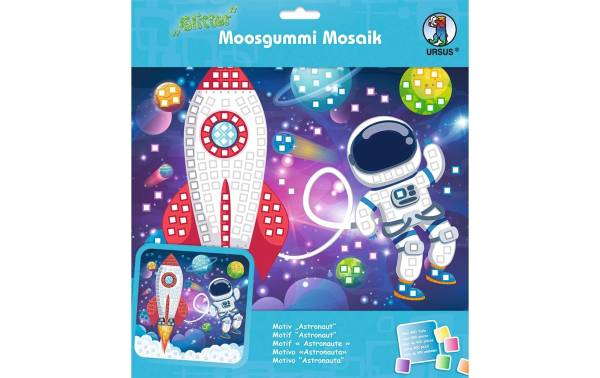Moosgummi Mosaik Glitter Astronaut 25x25cm URSUS 8420019