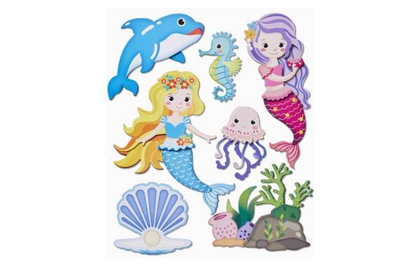 HobbyFun 3D-Sticker Meerjungfrau 1 Blatt