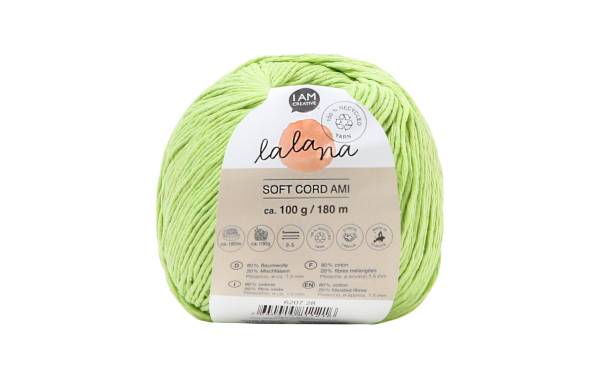 lalana Wolle Soft Cord Ami 100 g, Hellgrün