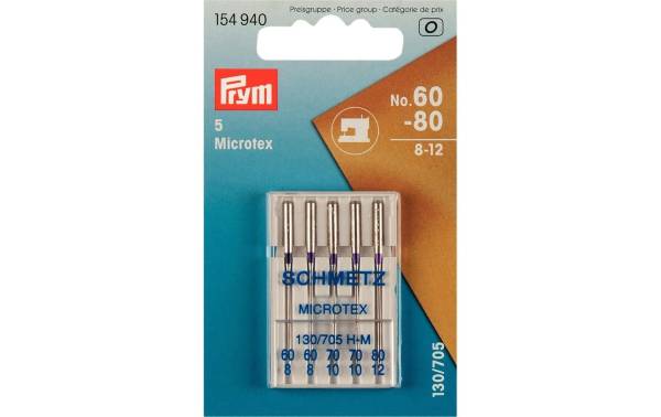 Prym Nähmaschinennadel Microtex Nr. 60-90 5 Stück