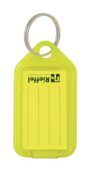 Schlüsseletiketten 38x22mm neon gelb 100 Stück RIEFFEL KT1000NGE