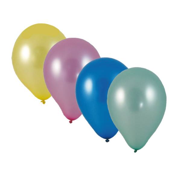 Luftballon metallic bunt gemischt 25cm M – 10 Stück