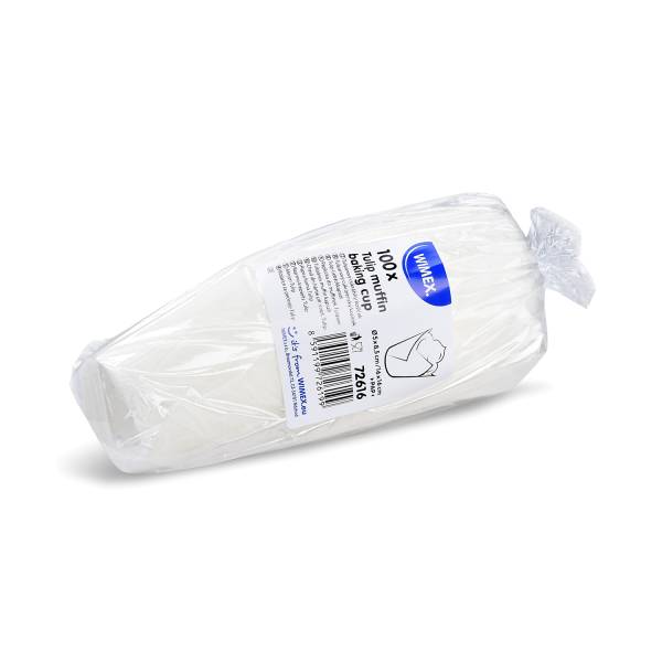 Tulip Gebäckkapsel (PAP) weiß 50 x 85 mm , 16 x 16 cm – 100 Stück