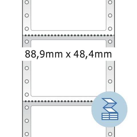 HERMA Computeretiketten endlos, 88,9 x 48,4 mm, 1-bahnig