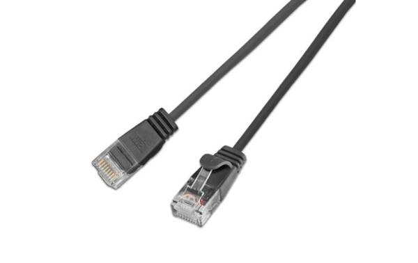 SLIM Slimpatchkabel Cat 6, UTP, 10 m, Schwarz
