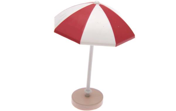 Rico Design Mini-Möbel Sonnenschirm 5.5 x 7.5 cm 1 Stück, Rot/Weiss