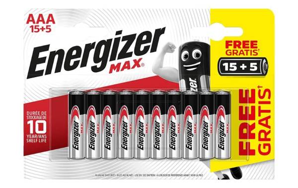 Batterie Max AAA/LR03, 15 + 5 Stück ENERGIZER E30334940