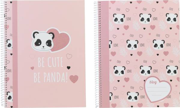 ANCOR Spiralbuch Hardcover A4 117110 B'LOG CUTE PANDA,liniert 80 B.