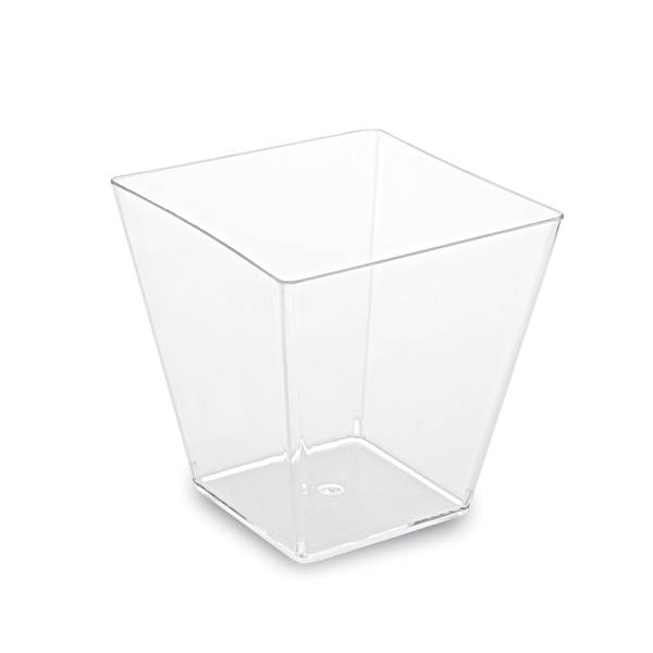 Fingerfood-Becher (PS) eckig glasklar 59 x 59 x 54 mm 100ml – 50 Stück