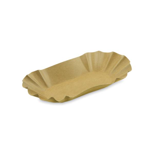 Pappschale fettdicht oval kraft 17,5 x 10,5 x 3 cm – 250 Stück