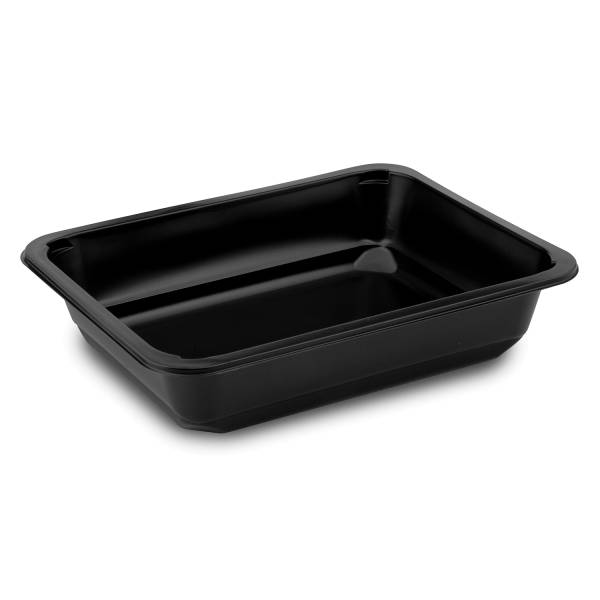 Menü-Schale (PP) ungeteilt schwarz 227 x 178 x 50 mm – 50 Stück