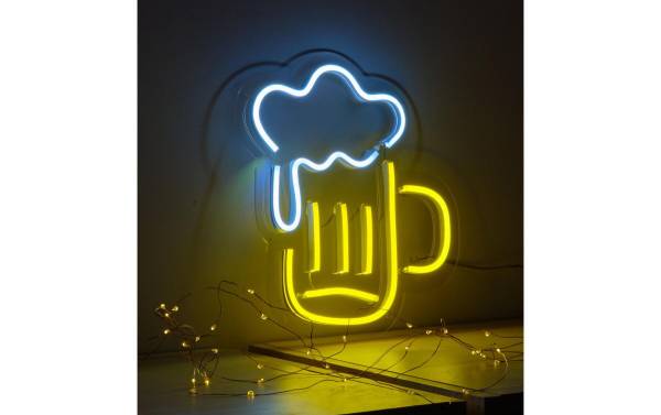 Vegas Lights LED Dekolicht Neon Sign Bier 27 x 30 cm