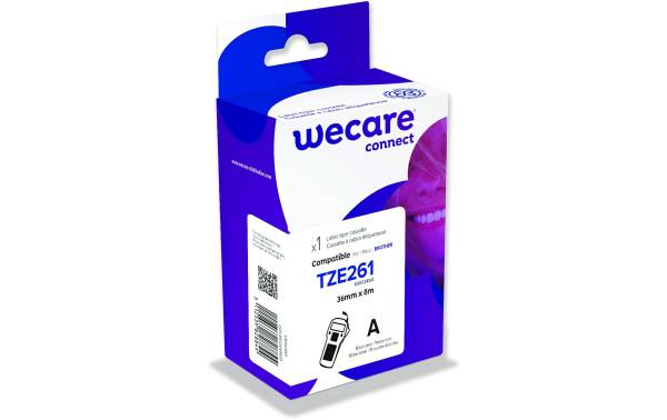 Wecare Beschriftungsband TZE-261 Schwarz auf Weiss