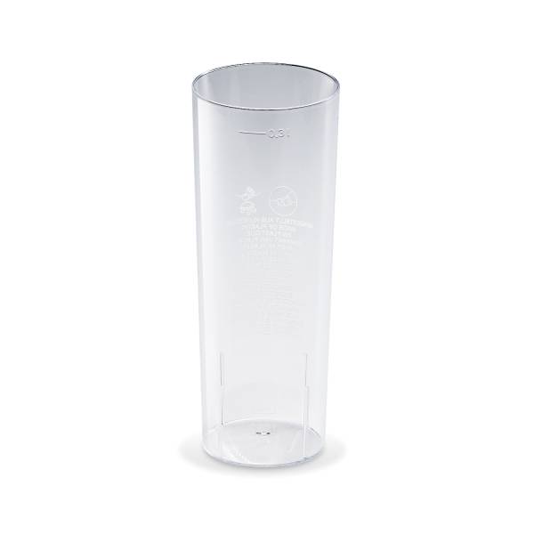 Trinkglas (PS) Longdrink 59mm 2cl,4cl,0,3L – 10 Stück