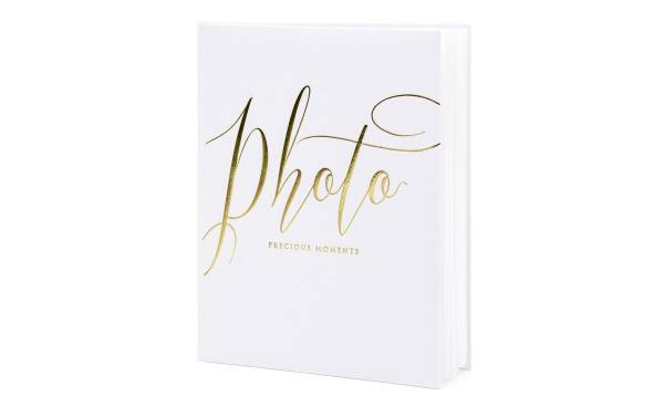 Partydeco Fotoalbum Precious moments 20 x 24.5 cm, Weiss/Gold