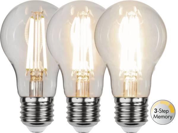LED Leuchtmittel E27 A60 Clear 3-step memory