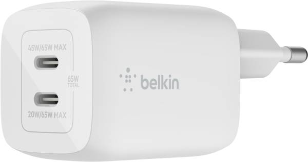 Belkin Boost Charge Pro Dual USB-C Wall Charger 65W – white