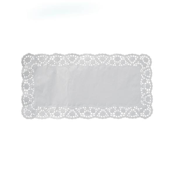 Deko-Tortenspitze (PAP) eckig weiß 34 x 26 cm – 100 Stück