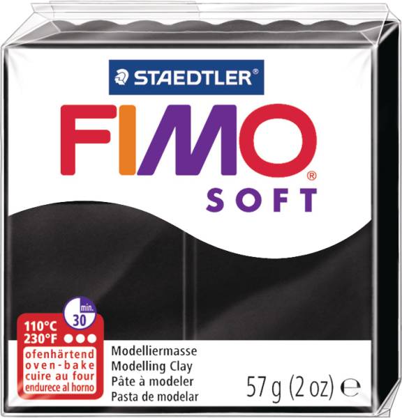 Knete Soft 57g schwarz FIMO 8020-9